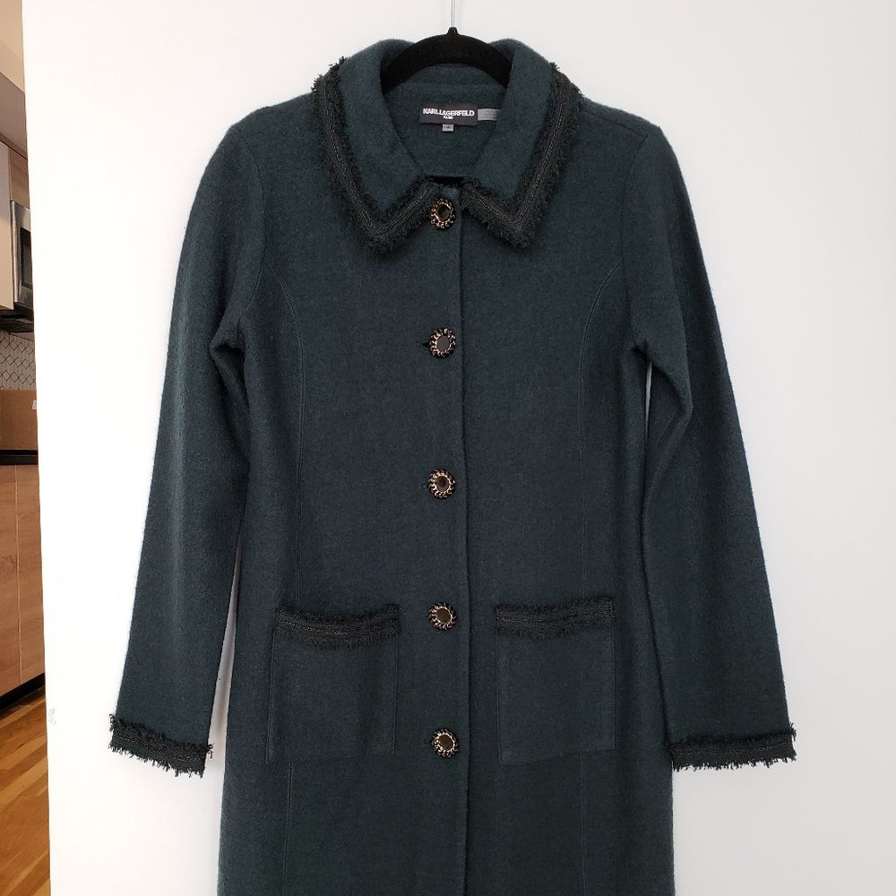 Karl Lagerfeld Chanel-inspired fringe wool jacket